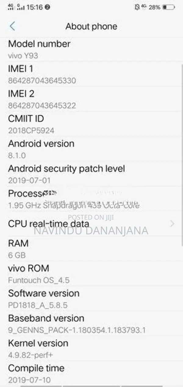 Vivo Y93 (Used)