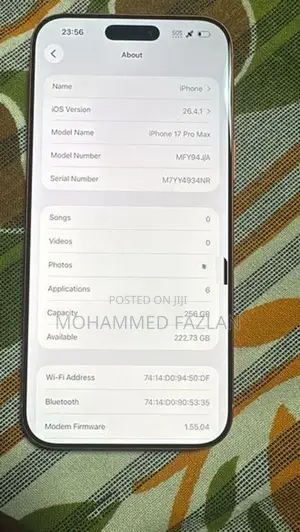 Apple iPhone 17 Pro Max 2025 (Used)