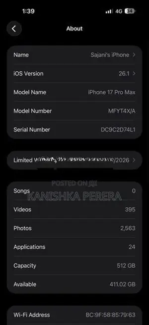 Apple iPhone 17 Pro Max (Used)
