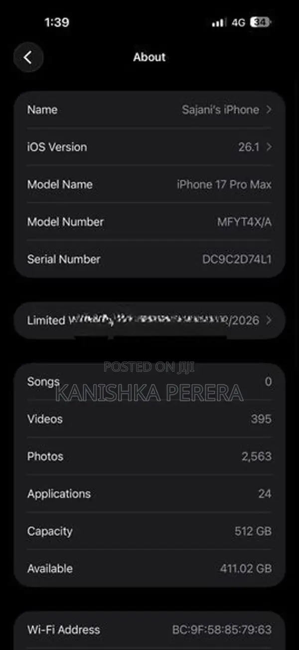 Apple iPhone 17 Pro Max (Used)