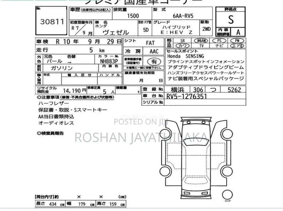 Honda Vezel 2025 SUV (Used)