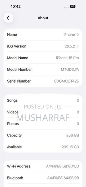 Apple iPhone 15 Pro I phone (Used)