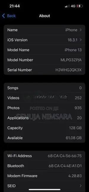 Apple iPhone 13 i phone (Used)