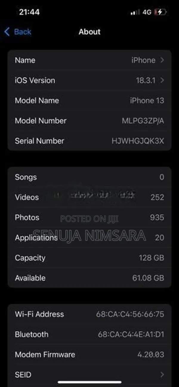 Apple iPhone 13 i phone (Used)