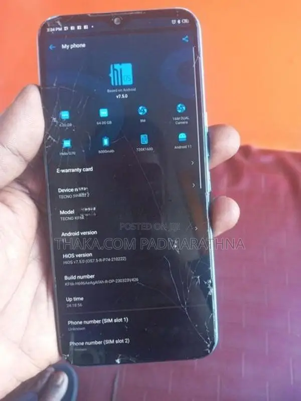Tecno Spark 7 4gb 64gb 6000mah (Used)