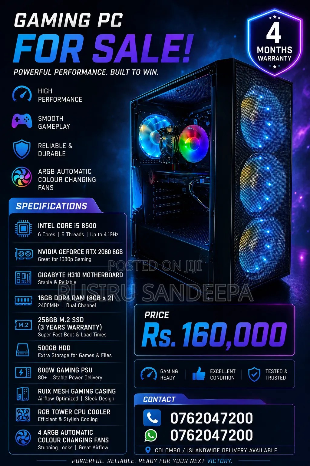 Desktop Computer 16GB Intel Core i5 HDD+SSD 750GB