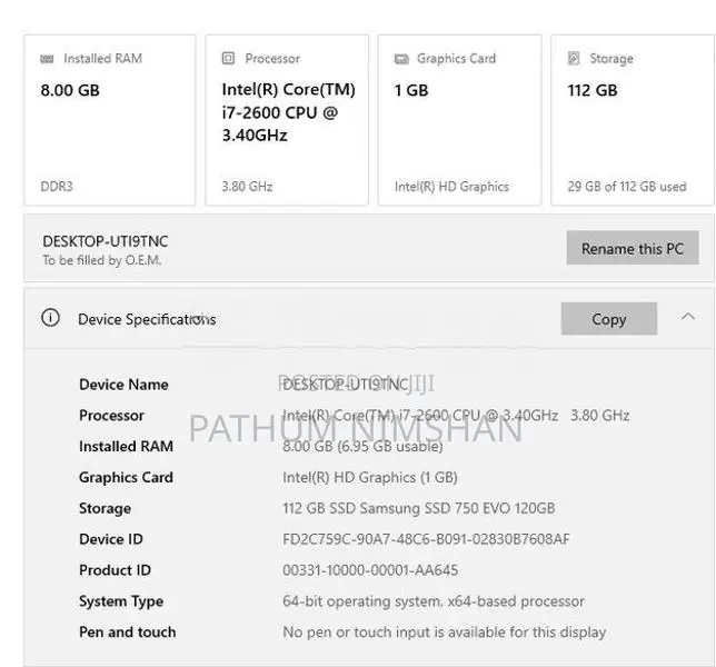 i7 2nd Gen PC 8GB RAM