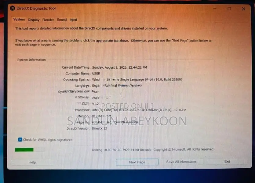 Acer i5 10gen Laptop