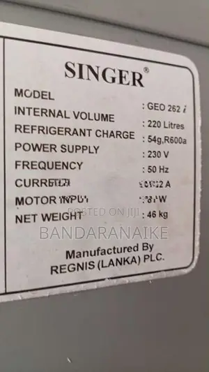 Singer Two Door Refrigerator