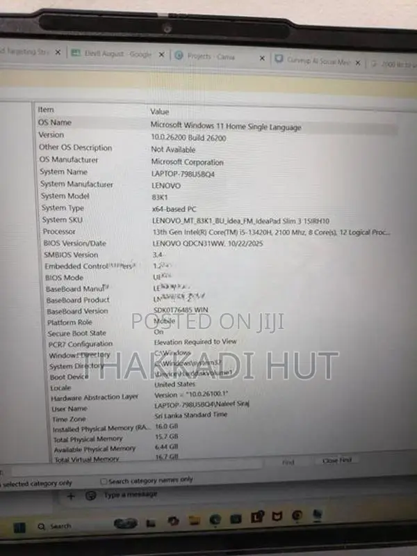 Lenovo IdeaPad Slim 3 15IRH10 I5