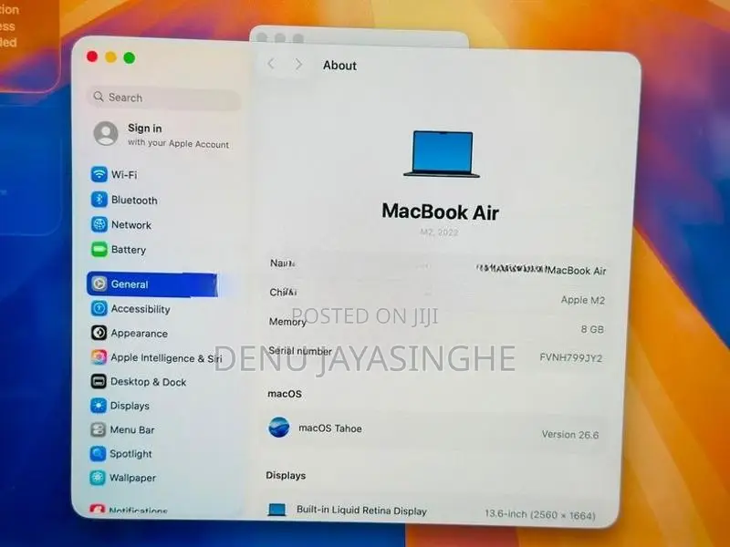 Apple Macbook Air 2022 M2 Chip 8GB RAM 512GB NVME 13 Inch