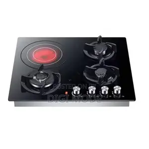 Euro (Turkey) 3 Gas Burner 1 Electric Cooker Hob Glass Square