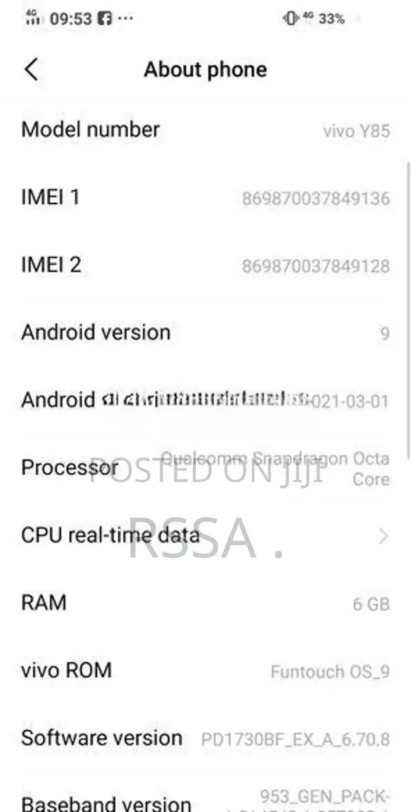 Vivo Y85 (Used)