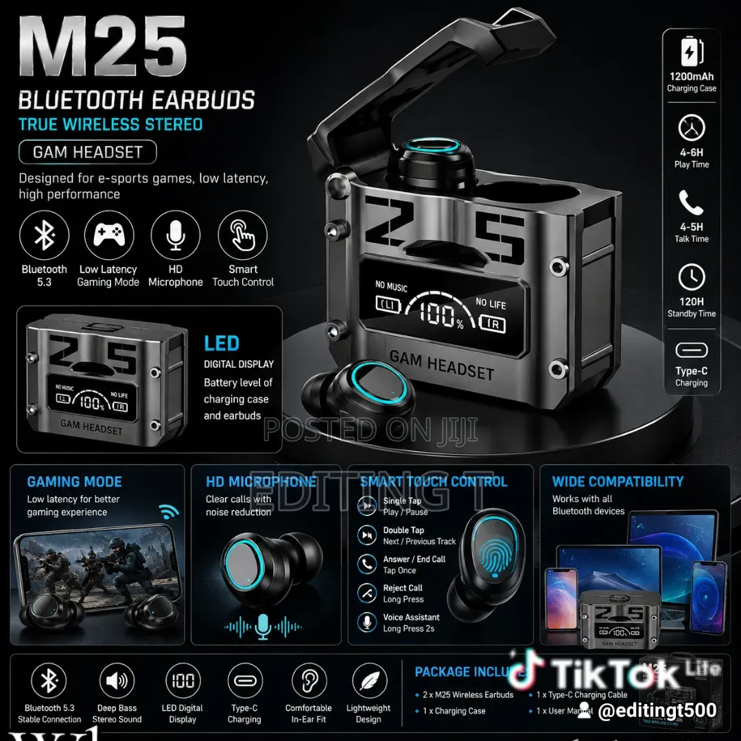 TWS M25 Gaming Earbuds