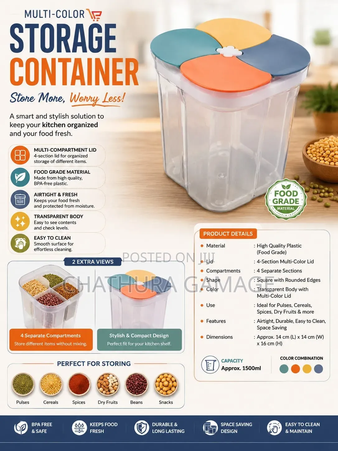 Multicolored 04 Grid Container
