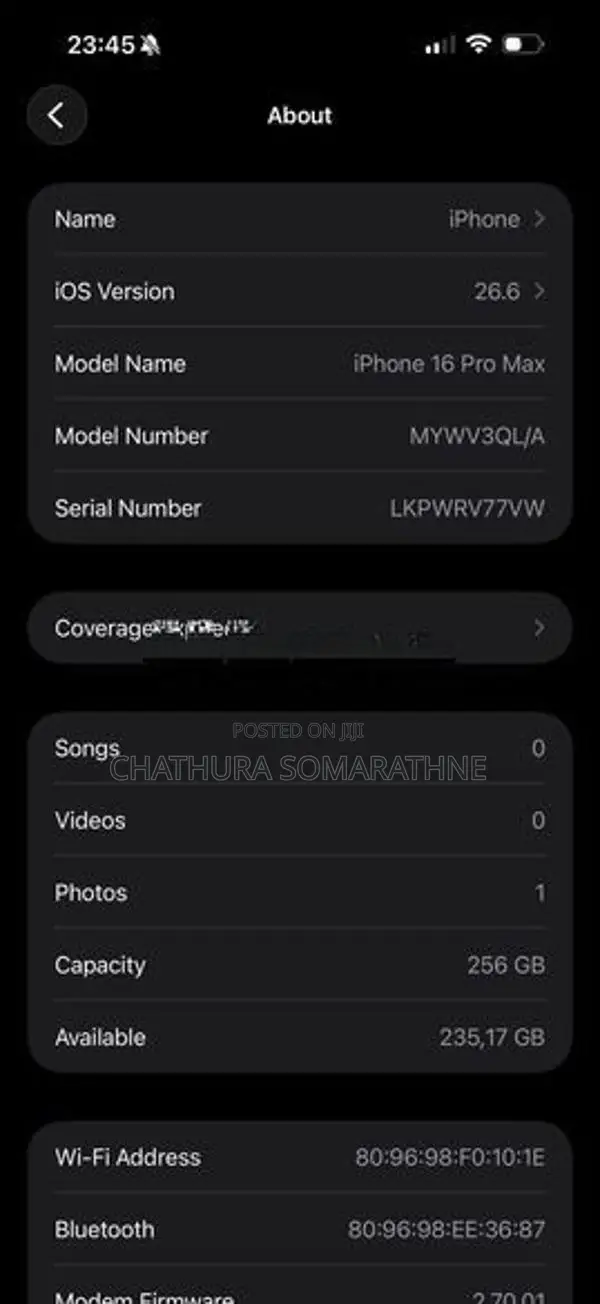Apple iPhone 16 Pro Max 256GB (Used)