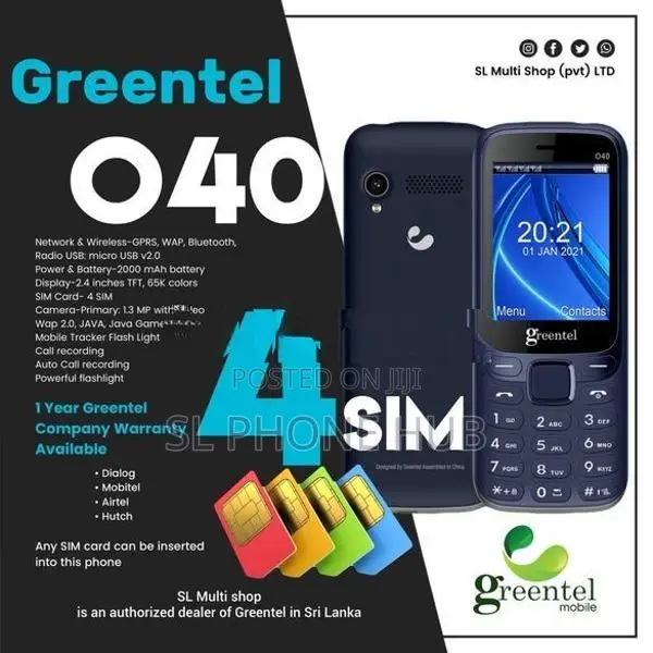 Greentel O40 4SIM Mobile (Brand New)