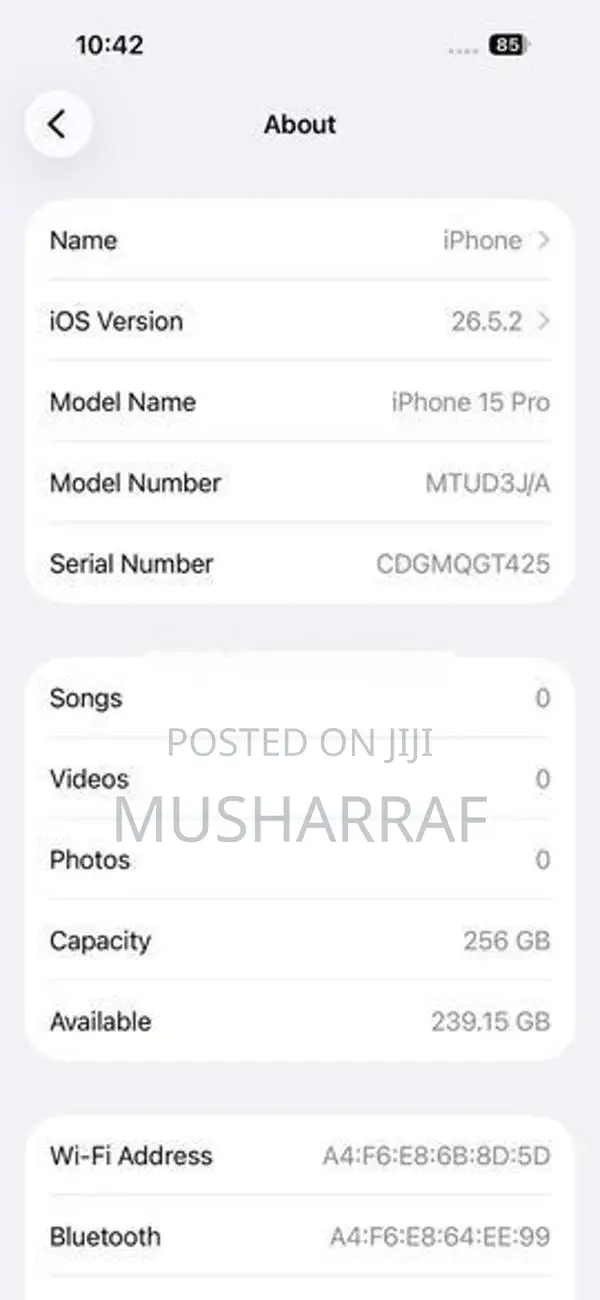 Apple iPhone 15 Pro I phone (Used)