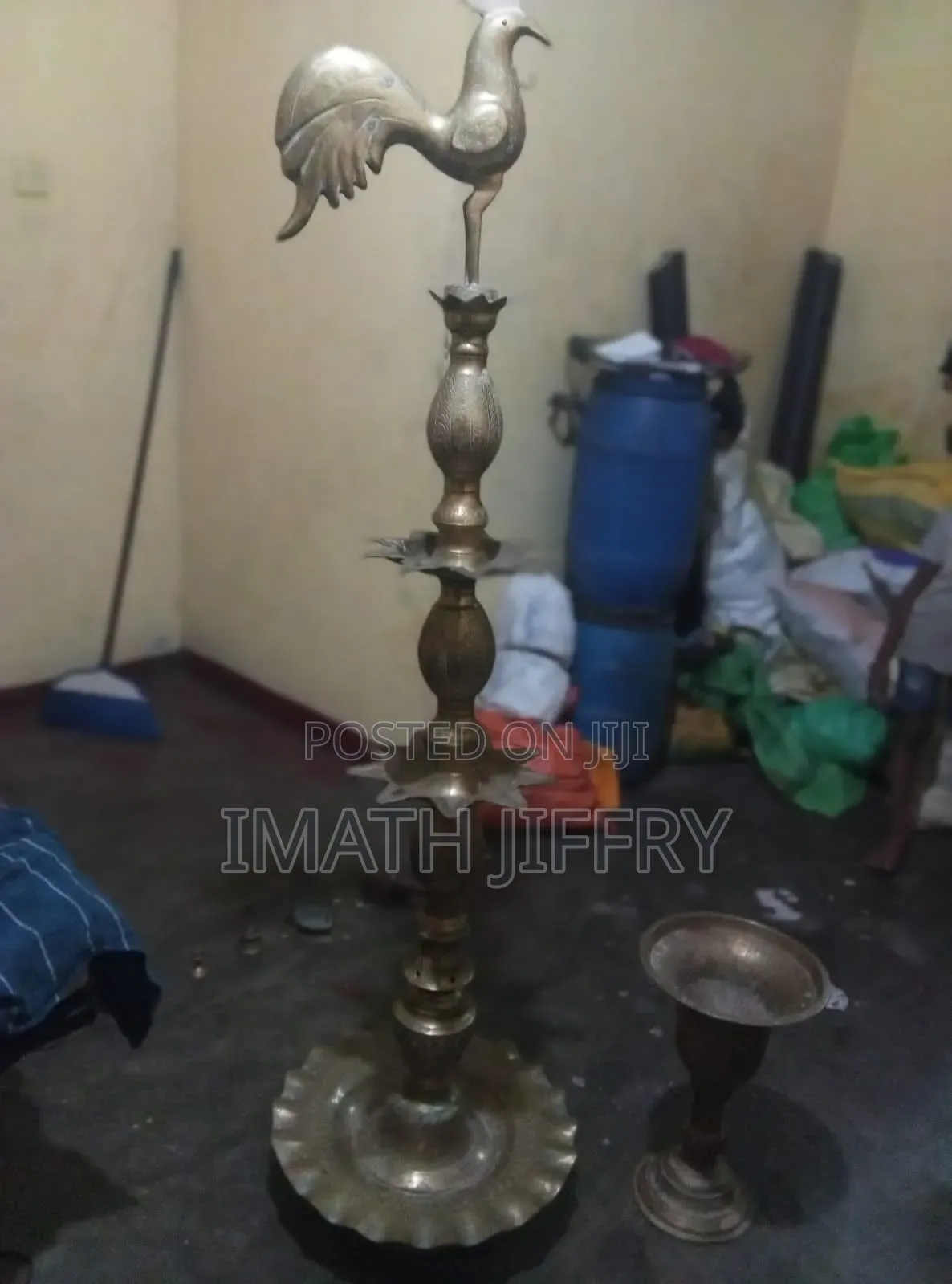 Vintage Antique Rooster Oil Lamp