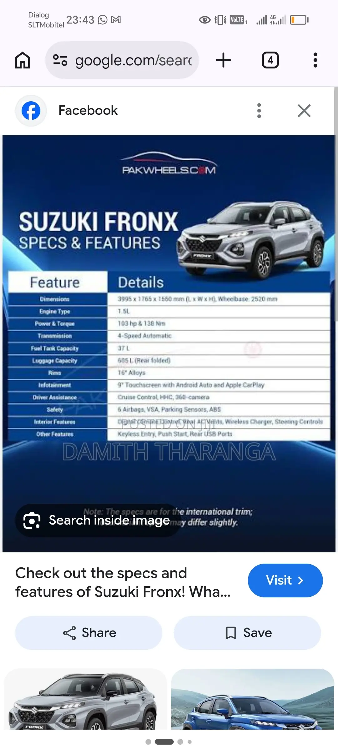Suzuki Fronx 2025 Silver