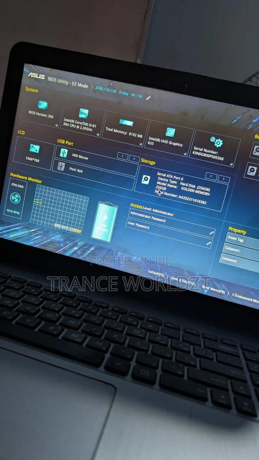 Laptop Asus 8GB Intel Core i3 SSD 256GB