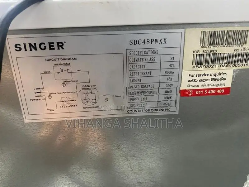 Singer Single Door Refrigerator 47L