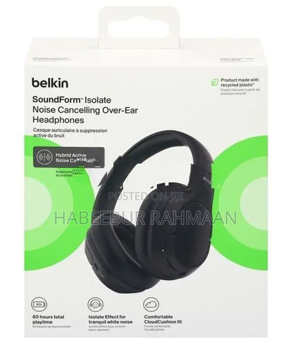 Belkin SoundForm Isolate ANC Over-Ear Headphones