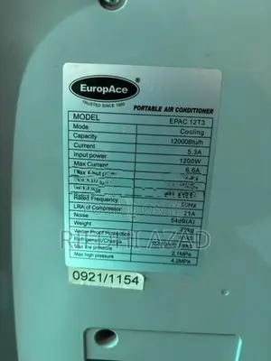 EuropAce Portable Air Conditioner – 12,000 BTU