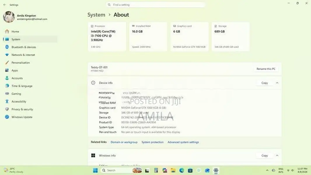 Intel i3-7th Gen PC