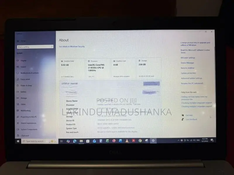 Dell i7 8th Gen Laptop