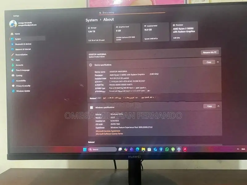 Ryzen 5 5600g Desktop with Gtx 1660super