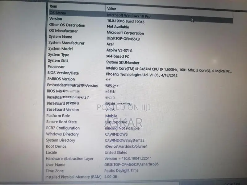 Acer i5 3rd Gen Laptop