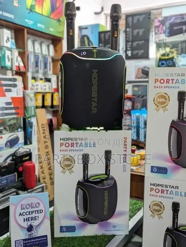 Hopestar Partybox 600 High Power Outdoor Speakers with Dual Mic (300W)