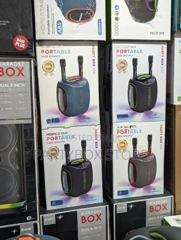 Hopestar Partybox 600 High Power Outdoor Speakers with Dual Mic (300W)