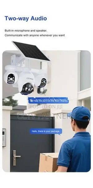 V380MAX Triple Lens remotely controllable 4G Solar colorvu cctv camera