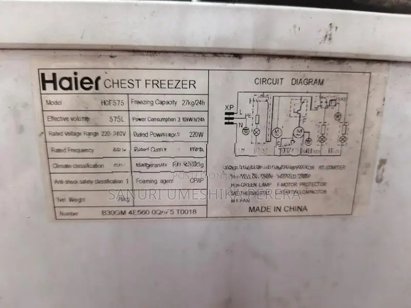 575L Double Door Haier Chest Freezer