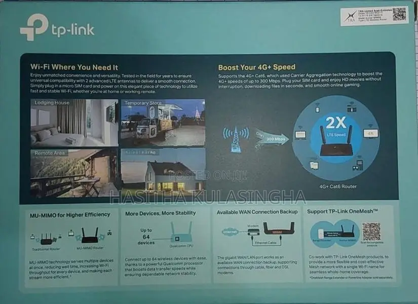 TP LINK Mr600 4G+ Router