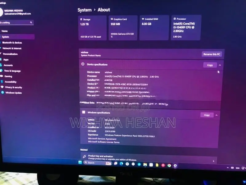 I5 10th gen H Gaming pc build