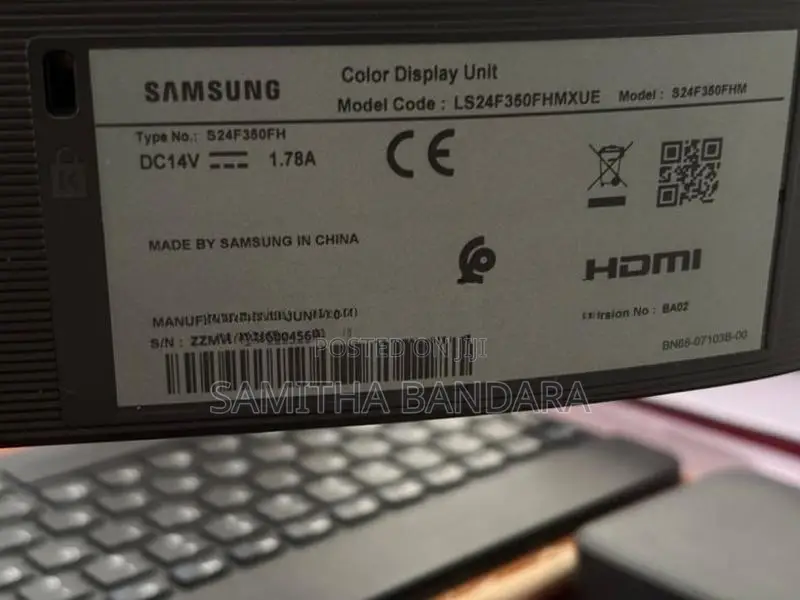Samsung 24” Full HD Monitor – S24F350FHM Like Brand New
