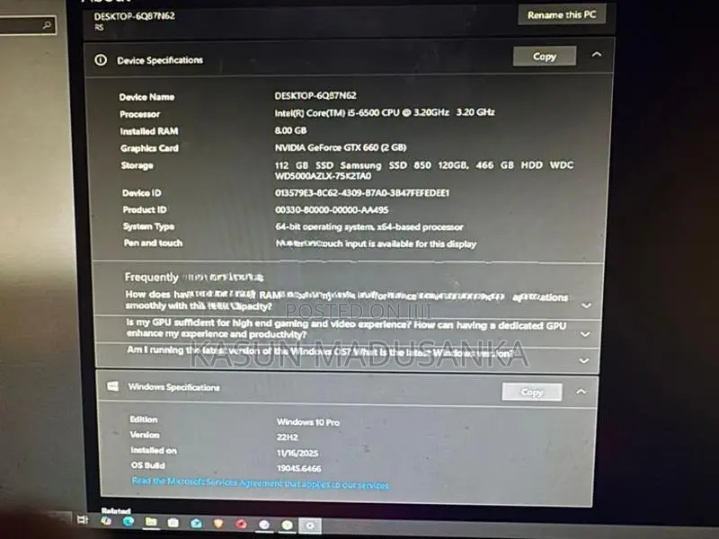 Core i5 6th With Gtx 660 Gaming PC