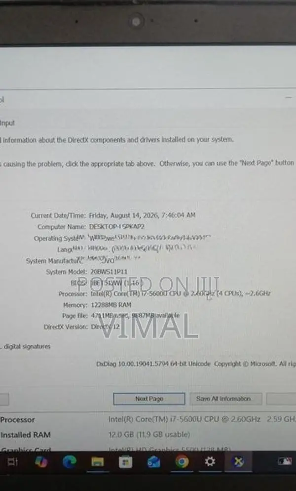 Lenovo Thinkpad i7 laptop