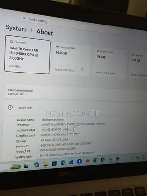 DELL 5411 i5 10th GEN 16GB RAM 512GB NVME Laptop