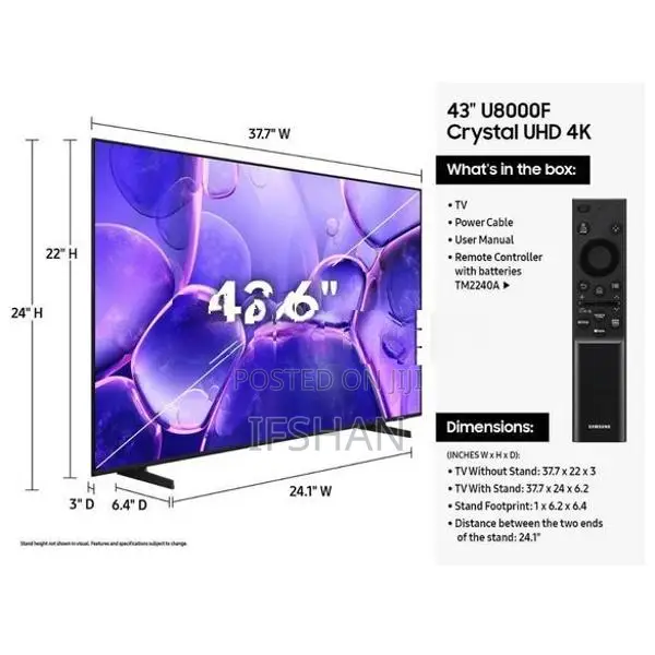 Samsung 43 inch Crystal UHD Smart TV