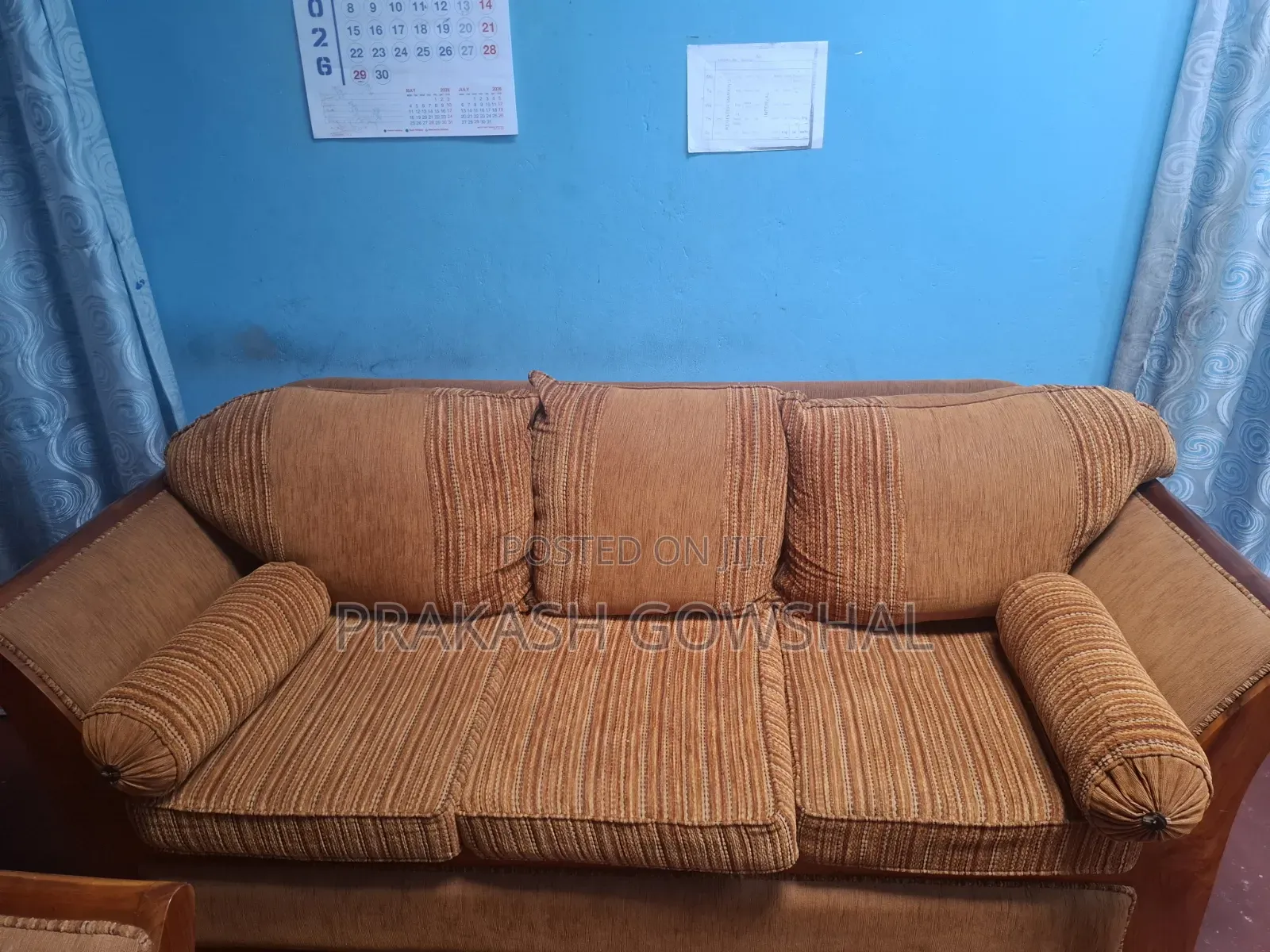 Solid Teak Wood Sofa Set (3+2+1)