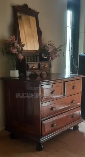 Antique Pettagama With Drawers Antique Table Mirror With Drawers