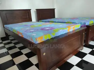 New 6x3 Teak Box Bed With Double Layer Mattress (W30)