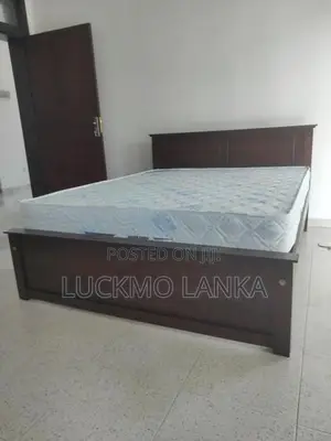 New 72"x60" (6x5) Size Teak Box Bed With Arpico Spring Mattress (W33)