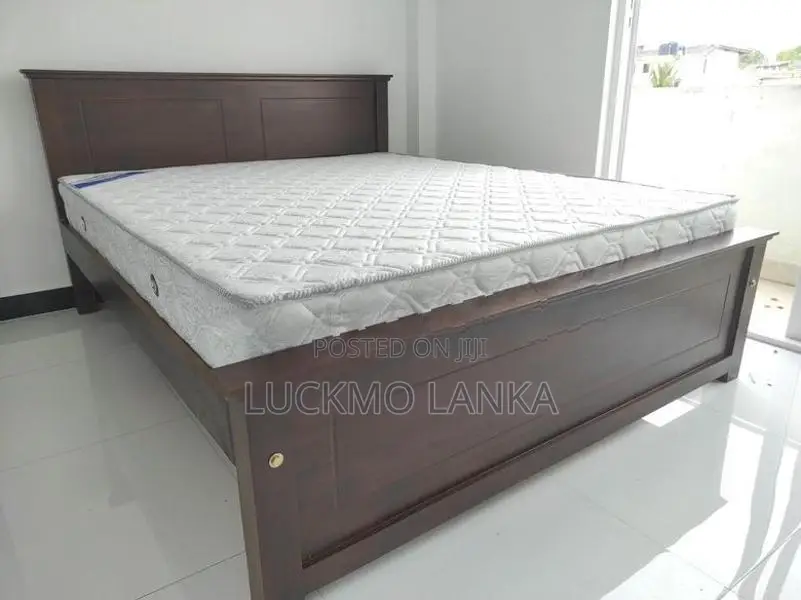 New 72"x60" (6x5) Size Teak Box Bed With Arpico Spring Mattress (W33)