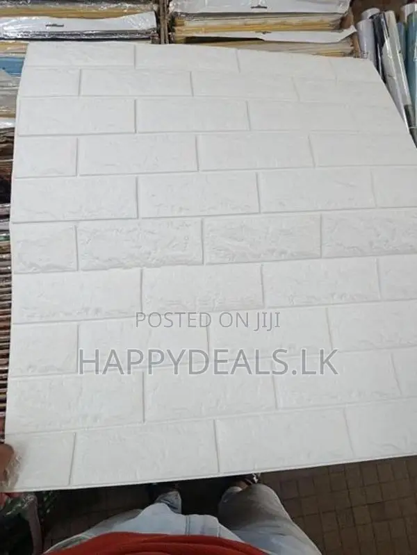 3D Brick Wall Stickers White