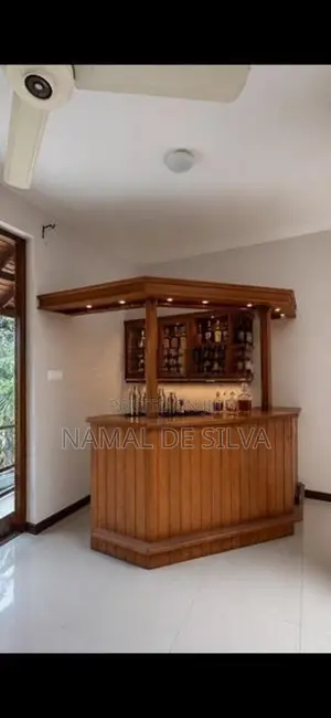 Wooden Home Bar Setup